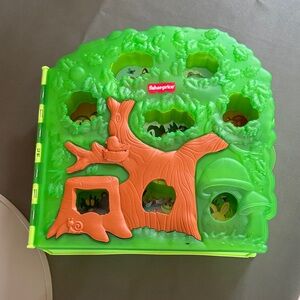 Fisher-Price Little People Animals Green and Orange Treehouse Storage Toy